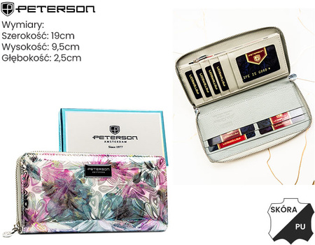 Portfel skóra + PU PTN PX25-1-NPK Pink