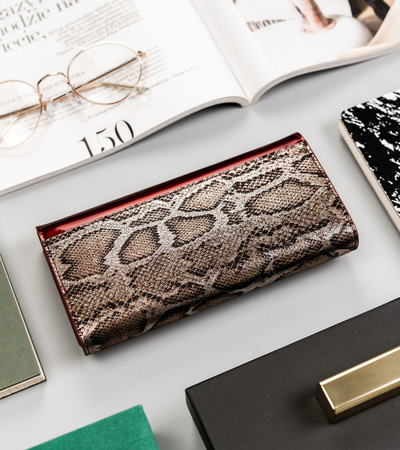 Portfel skórzany RFID PETERSON PTN BS-490 SN Red