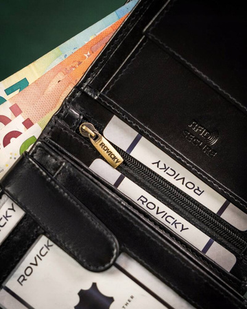 ROVICKY 22316-VT-RVT Black RFID leather wallet