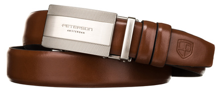 Pasek automat skórzany PTN A007 Brown