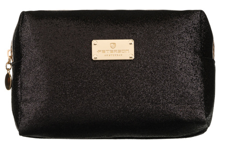 A glittering single-compartment travel vanity bag PTN KOS-L02-B Black Peterson