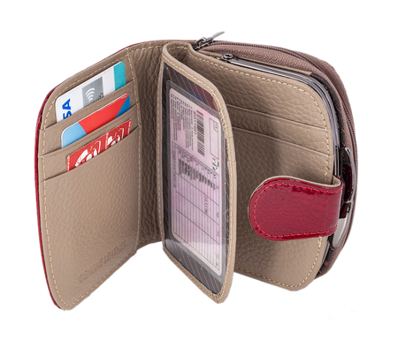 Portfel damski skórzany 43972-RS-RFID-0997 Red
