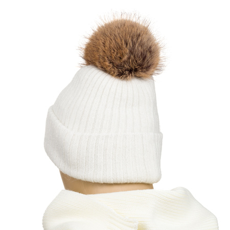 Warm Women's Hat with Angora Blend PETERSON PTN HAT-08 White