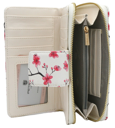 Portfel damski PU PTN 76116-F8 Beige flower 02