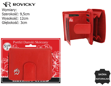 Portfel damski skórzany na blistrze R-DLL2-NCD-BL Red