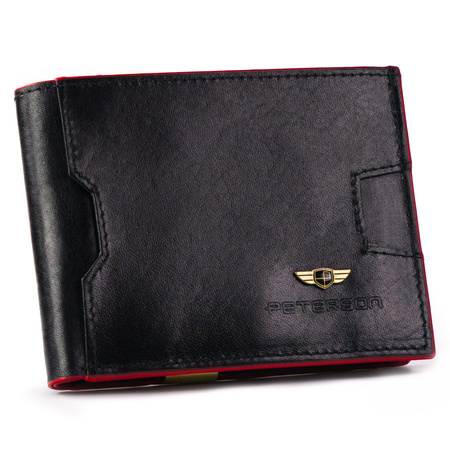Portfel męski skórzany PTN N78-VT Black+Red