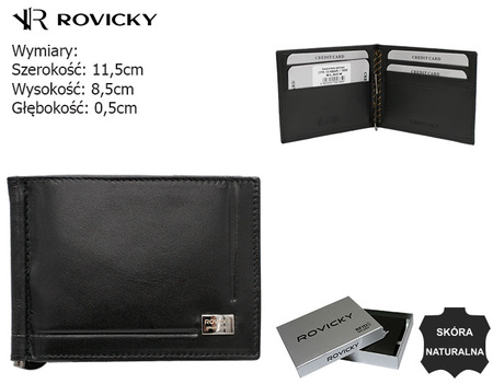 A compact men's money clip crafted from genuine full-grain leather CPR-13-NBAR Black