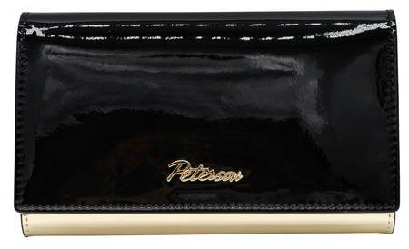 Portfel damski skórzany PTN 1N-466 Black+Gold