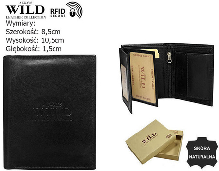 Portfel męski skórzany N0036-P-SCR Black