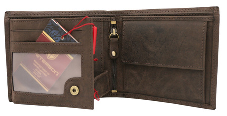 Zestaw prezentowy: skórzany portfel i brelok PTN SET-M-N994-CHM Brown