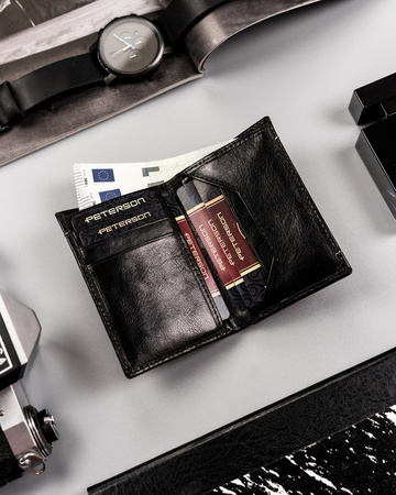 Men's gift set: leather wallet, cardholder and keychain Peterson PTN ZM59