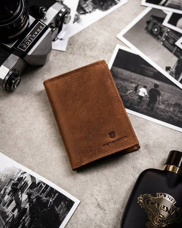 Zestaw prezentowy: skórzany portfel i brelok Peterson PTN SET-M-1542-CHM Cognac