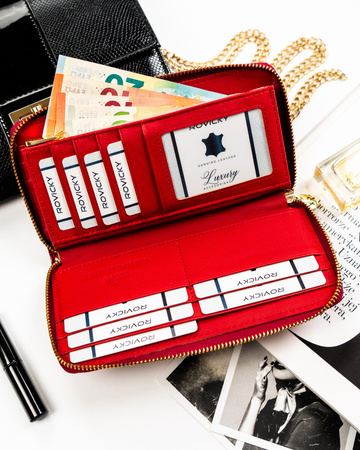 Portfel damski skórzany RH-25-1-RS Red