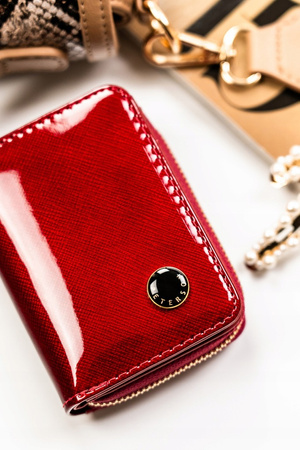 Women's wallet patent Saffiano leather PTN PH33-1-SAF Red