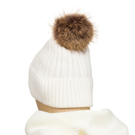 Warm Women's Hat with Angora Blend PETERSON PTN HAT-07 White