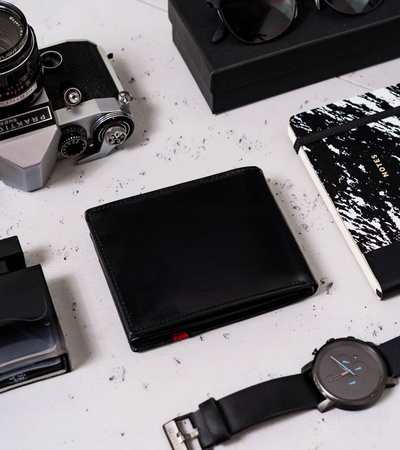 Men's leather wallet PTN N61-VTP BL-RED