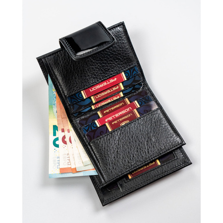 Portfel damski skórzany PTN LJ-42329 Black-Gold