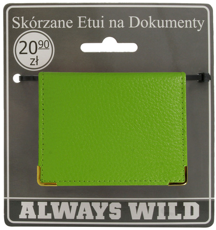 Skórzane etui na dokumetny 302-BL Green