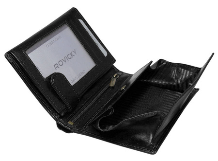 Men's Leather Wallet N62-RVTP-3050 Black-Red
