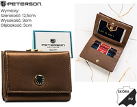 Portfel damski skóra naturalna+PU PTN PS15-09-HNL Brown