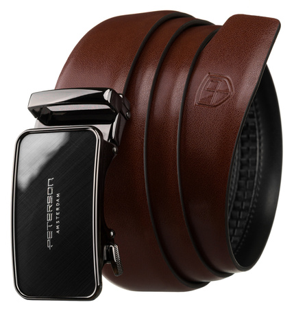 Pasek automat skórzany PTN A013 Brown