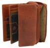 Large rustic women's wallet made of natural leather PTN WD3-VLCN Cognac