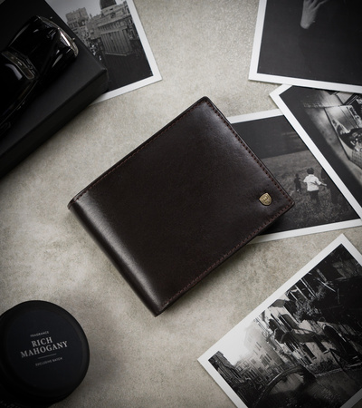 Men's leather wallet N992-RVT-3159 D.Brown