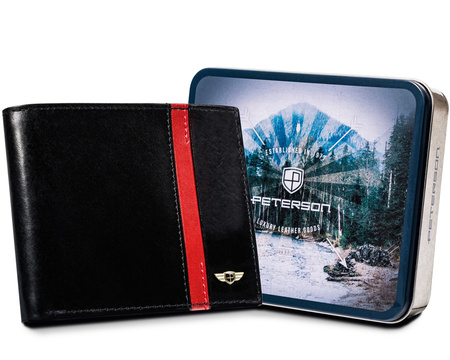 Men's leather wallet PTN N01-VTP BL-RED