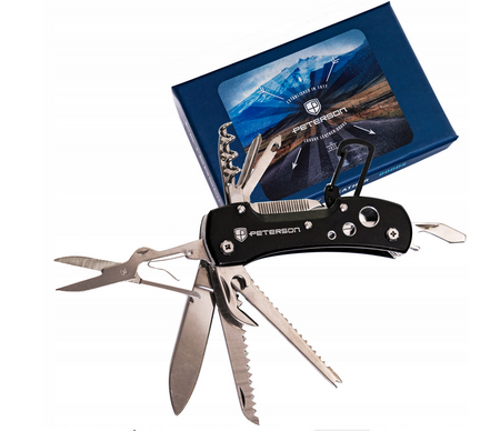 Wielofunkcyjny scyzoryk PETERSON® PTN S22-02 BLACK