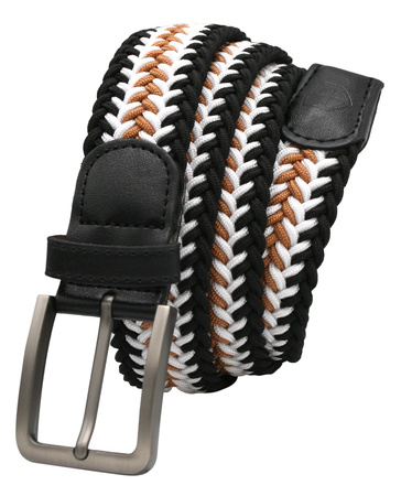 Pasek parciany z elementami skórzanymi PTN PAR-S-115 BWC-BL