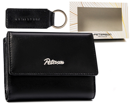 A two-piece gift set: wallet and keychain Peterson PTN SET-D-66-KCS BLACK