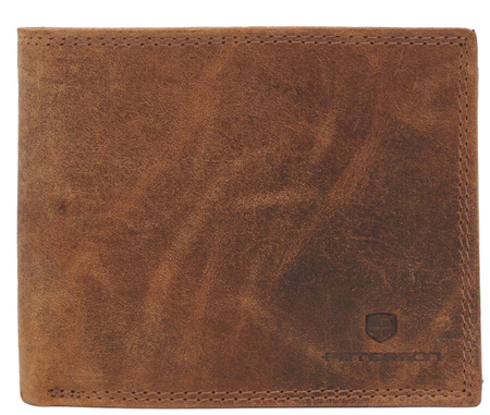 Leather wallet & keychain gift set PETERSON PTN SET-M-N992-CHM