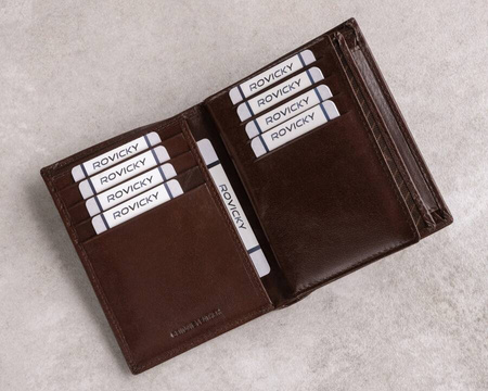 Portfel skórzany RFID Rovicky PC-105-BAR Brown