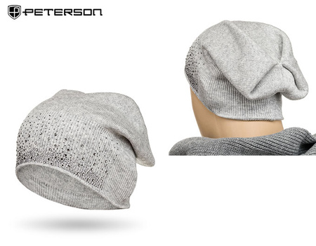 Czapka damska z domieszką wełny PTN HAT-01 Grey Peterson