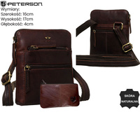 Torba skórzana + Etui PTN 1903E-OPU Brown