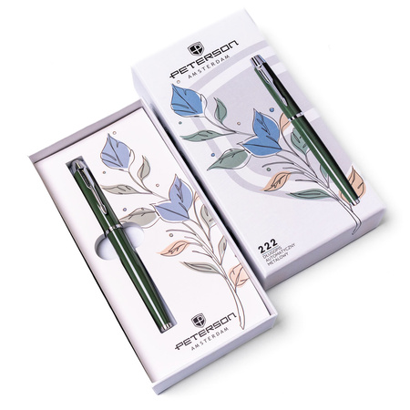 Długopis w pudełku Peterson PTN 222-GB Green-Silver