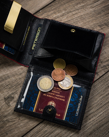 Portfel męski skórzany PTN N78-VT Black+Red