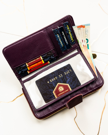 Portfel damski skóra naturalna+PU PTN PS116-HNL Purple