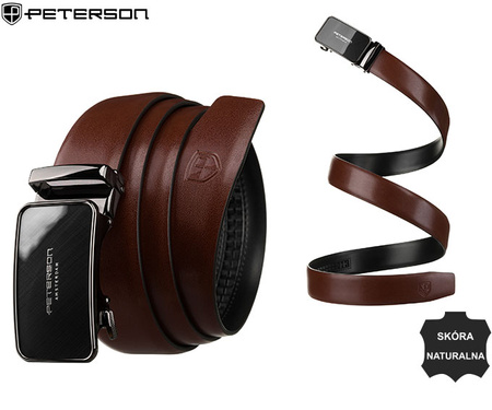 Pasek automat skórzany PTN A013 Brown