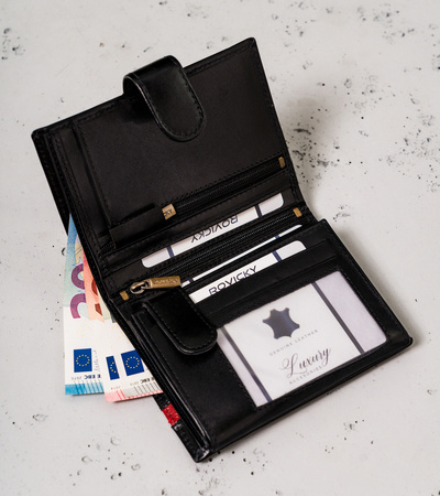 Portfel męski skórzany N575L-RVTP-3081 Black-Red