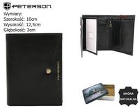 Portfel męski skórzany  PTN 339.01 Black+Black