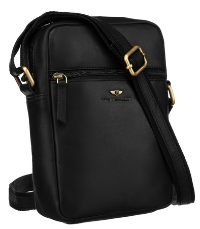 Men's bag made of natural leather PTN 704-OPU Black