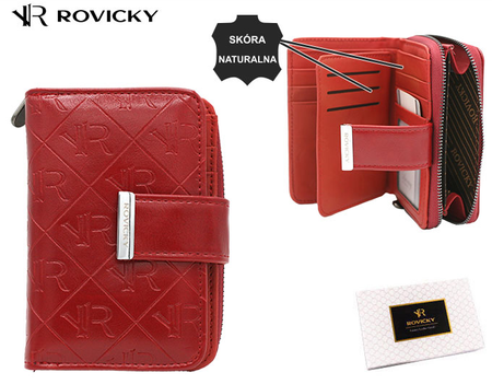 Portfel damski skóra+PU RPX-31-PMT Red