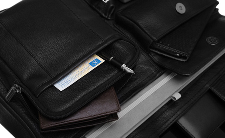 NO LOGO leather laptop bag LAP-15604-NDM-NL