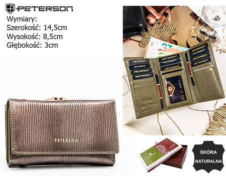 Portfel damski skórzany PTN 55020-PR Gray