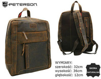 Leather bagpack PETERSON PTN CL-5-HUN