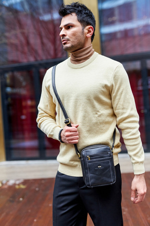 PTN BT-117-COM BLACK leather bag