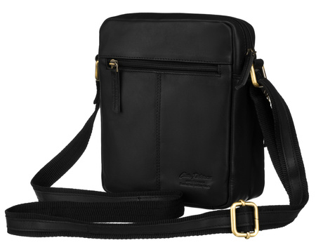 Men's leather messenger bag PTN 710-OPU Black