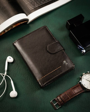 Portfel skórzany RFID ROVICKY N4L-CMC R.Brown