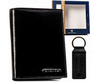 Gift set: leather wallet and key ring PETERSON PTN SET-M-1549-KCS
